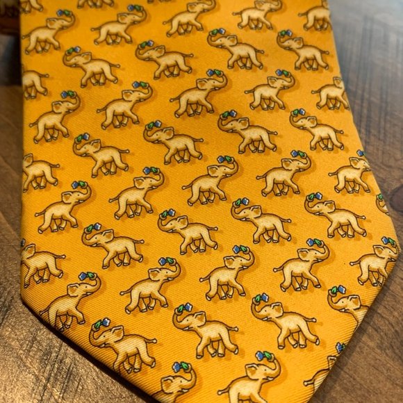 BEAUFORT TIE RACK Elephants Silk Neck Tie - Picture 2 of 6